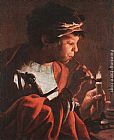 Boy Lighting a Pipe by Hendrick Terbrugghen